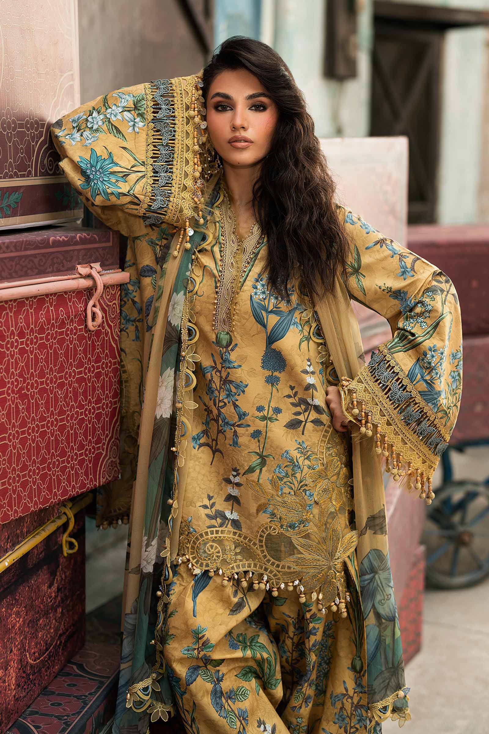 M Prints by Maria B Unstitched Embroidered Cambric Suit - MPT-3106-A