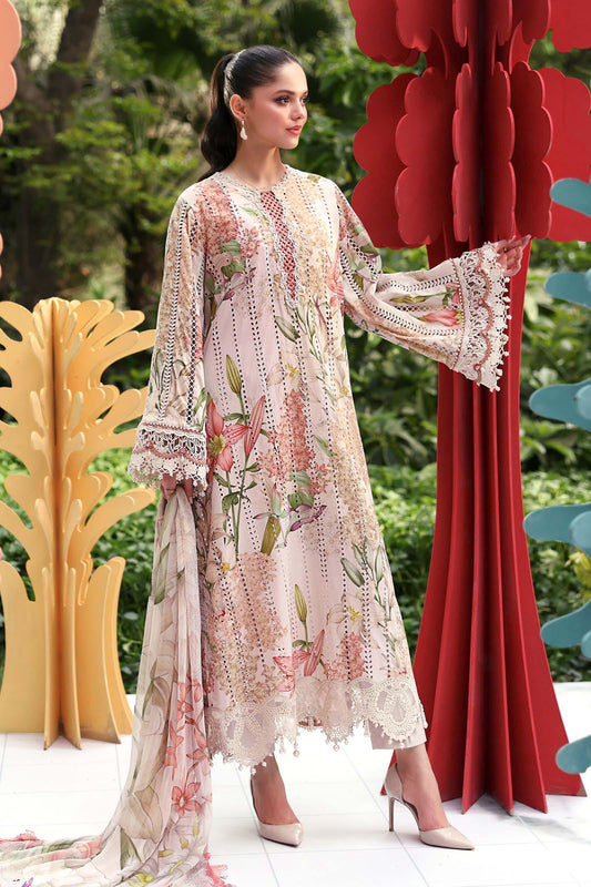 Maria.B M Prints - 3 Piece Unstitched Embroidered Lawn Suit - MPT-3006-A