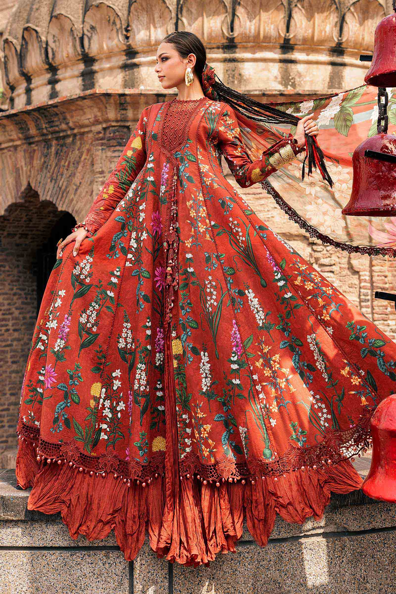 M Prints by Maria B Unstitched Embroidered Cambric Suit - MPT-3106-B