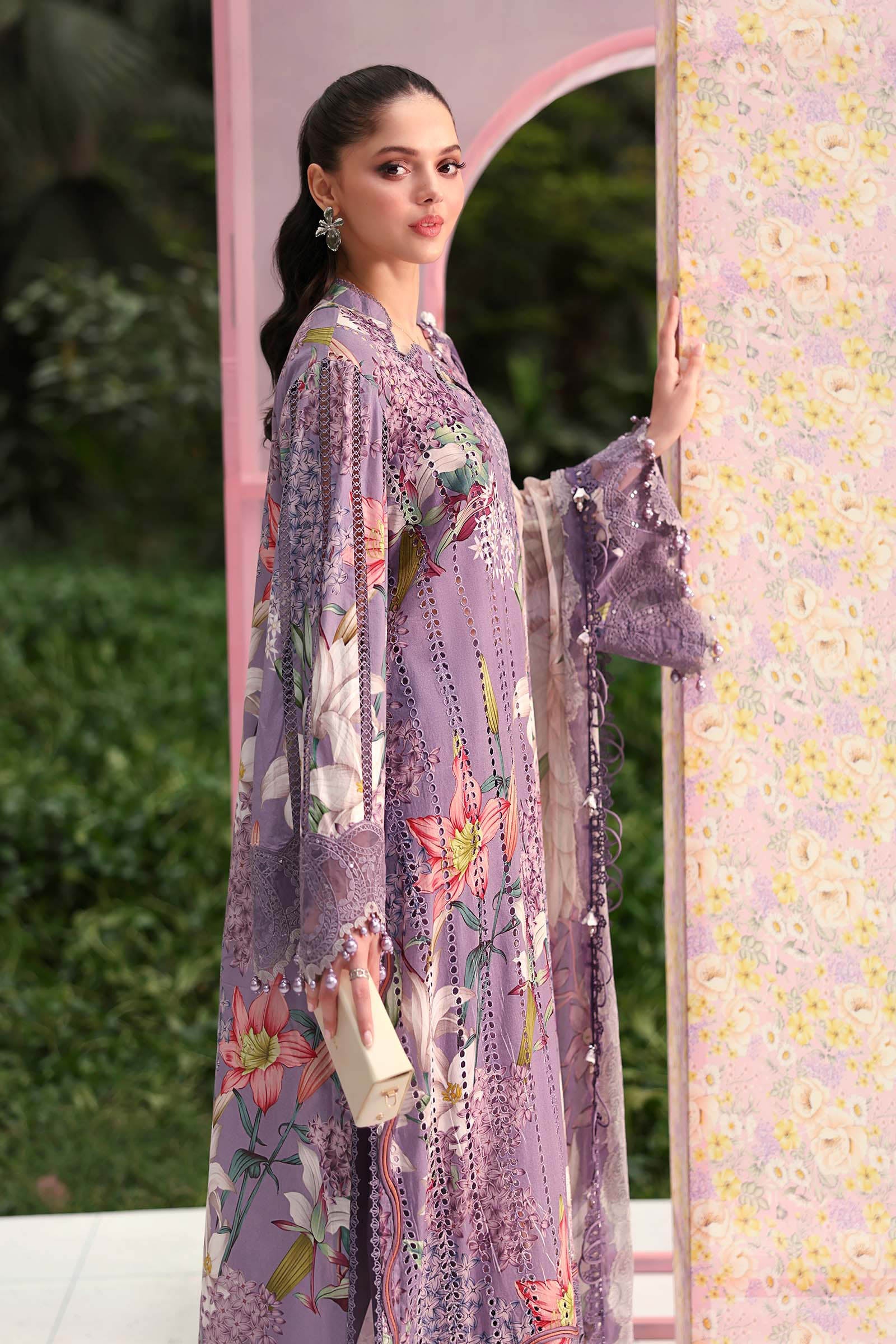 Maria.B M Prints - 3 Piece Unstitched Embroidered Lawn Suit - MPT-3006-B