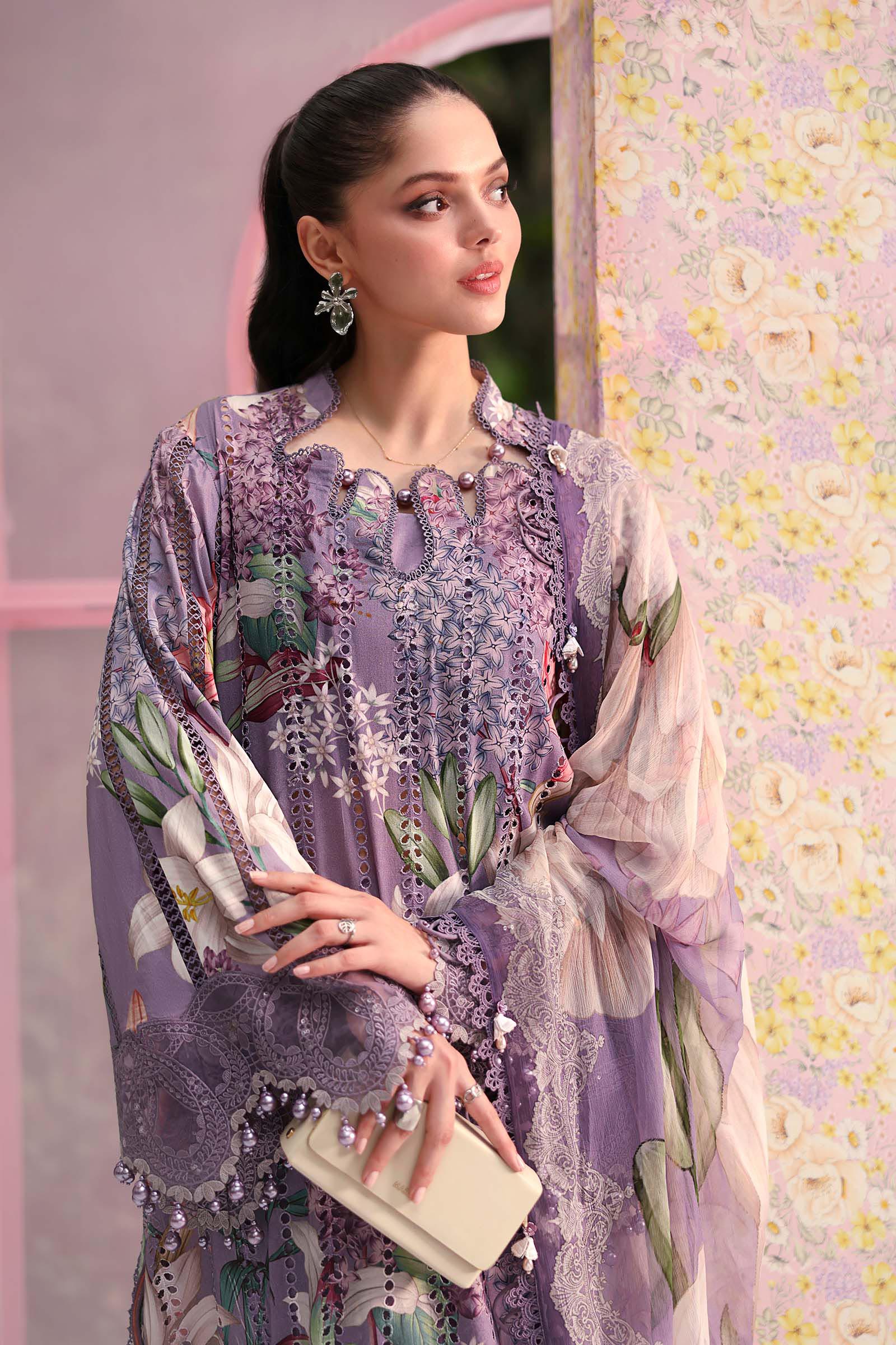 Maria.B M Prints - 3 Piece Unstitched Embroidered Lawn Suit - MPT-3006-B