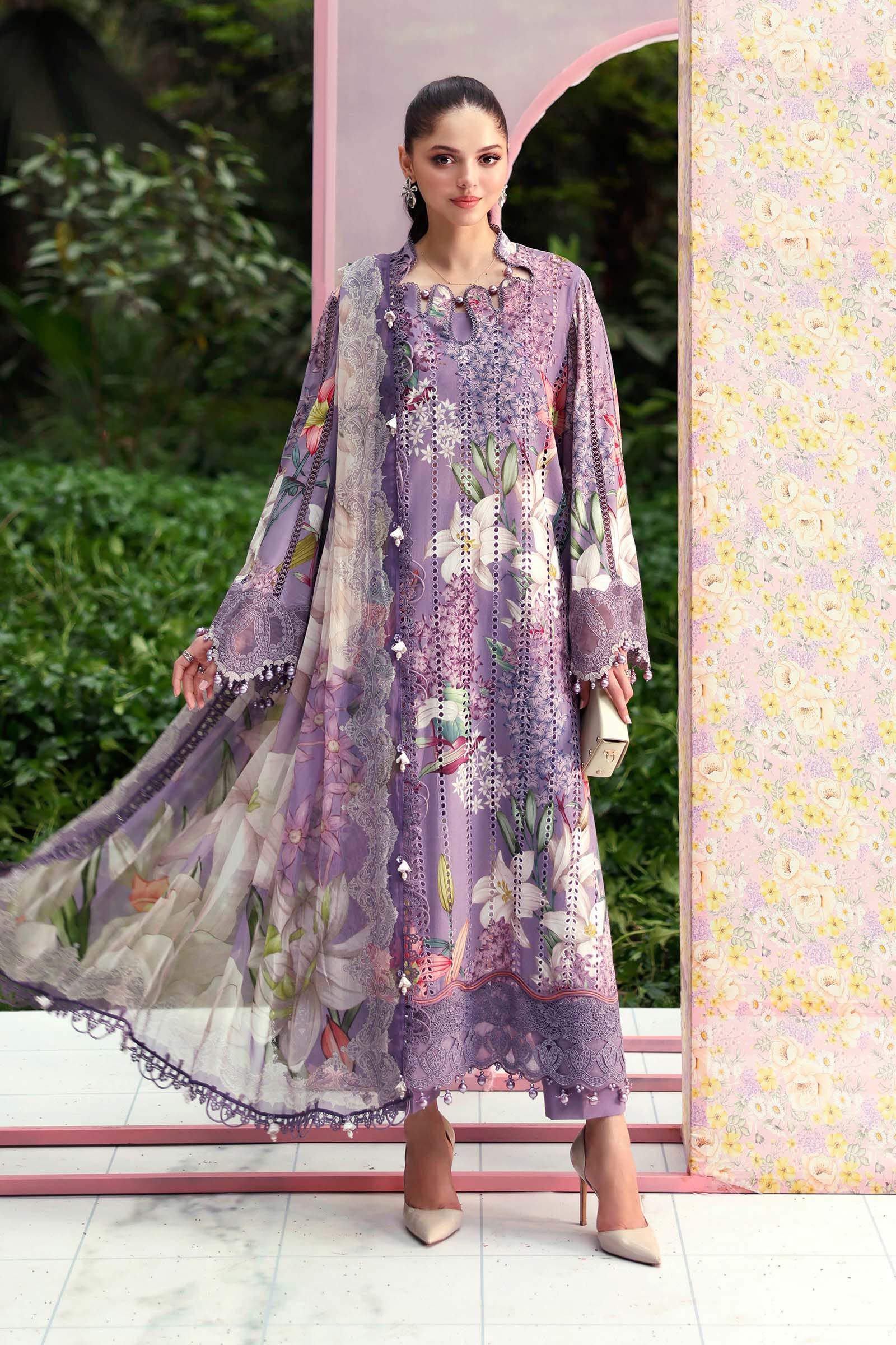 Maria.B M Prints - 3 Piece Unstitched Embroidered Lawn Suit - MPT-3006-B