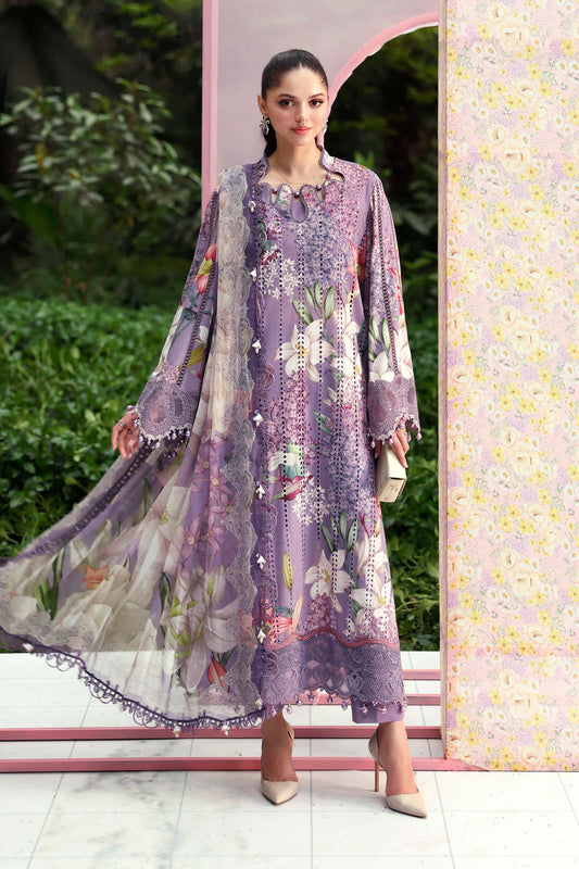 Maria.B M Prints - 3 Piece Unstitched Embroidered Lawn Suit - MPT-3006-B