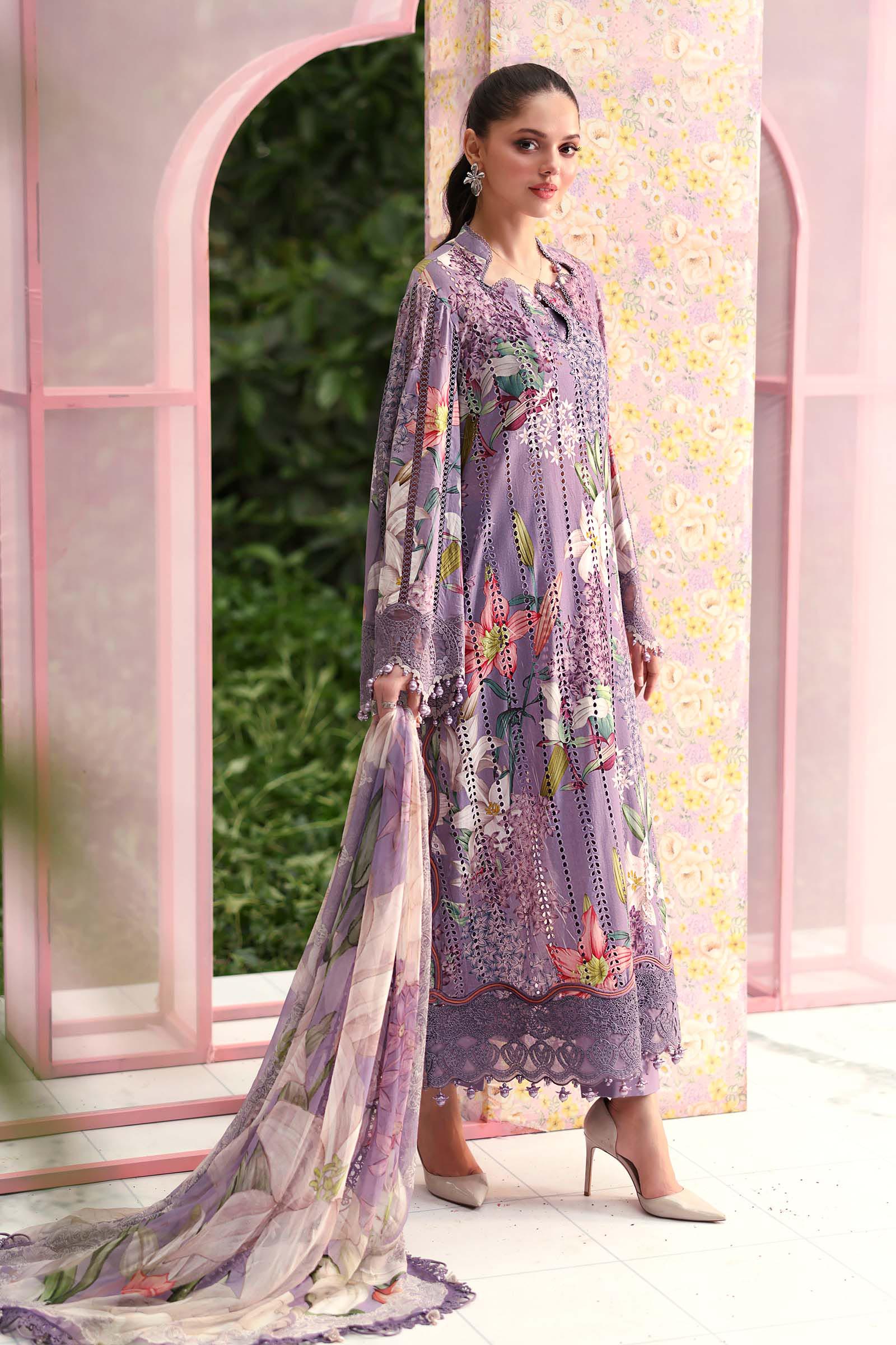 Maria.B M Prints - 3 Piece Unstitched Embroidered Lawn Suit - MPT-3006-B