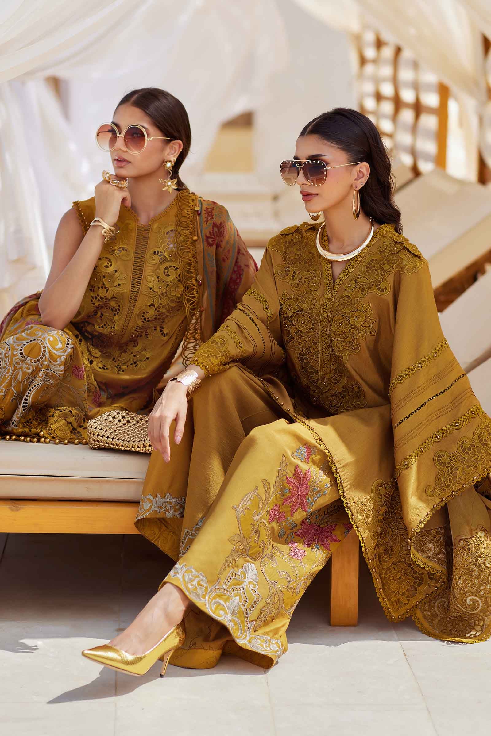 3 Piece Unstitched Embroidered Lawn Suit | EID LAWN-25-06 - MARIA.B