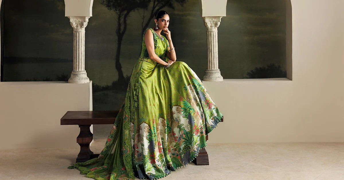 Soiree by Maria B Unstitched Embroidered Raw Silk 3 Piece Suit | D6 - Festive Collection