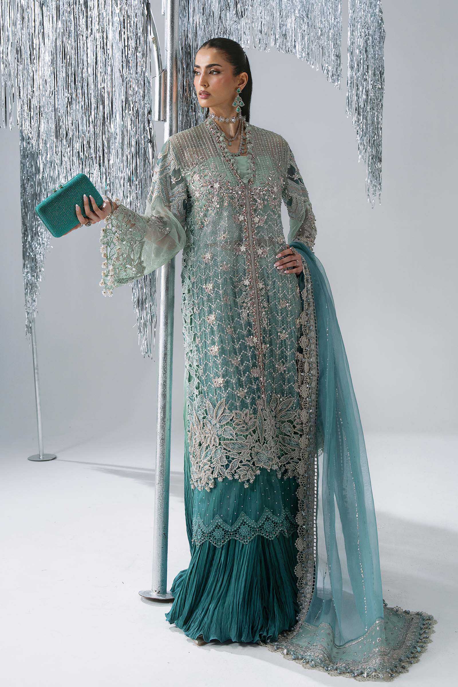 3 Piece Unstitched Embroidered Organza Suit MARIA B MBROIDERED | D-7