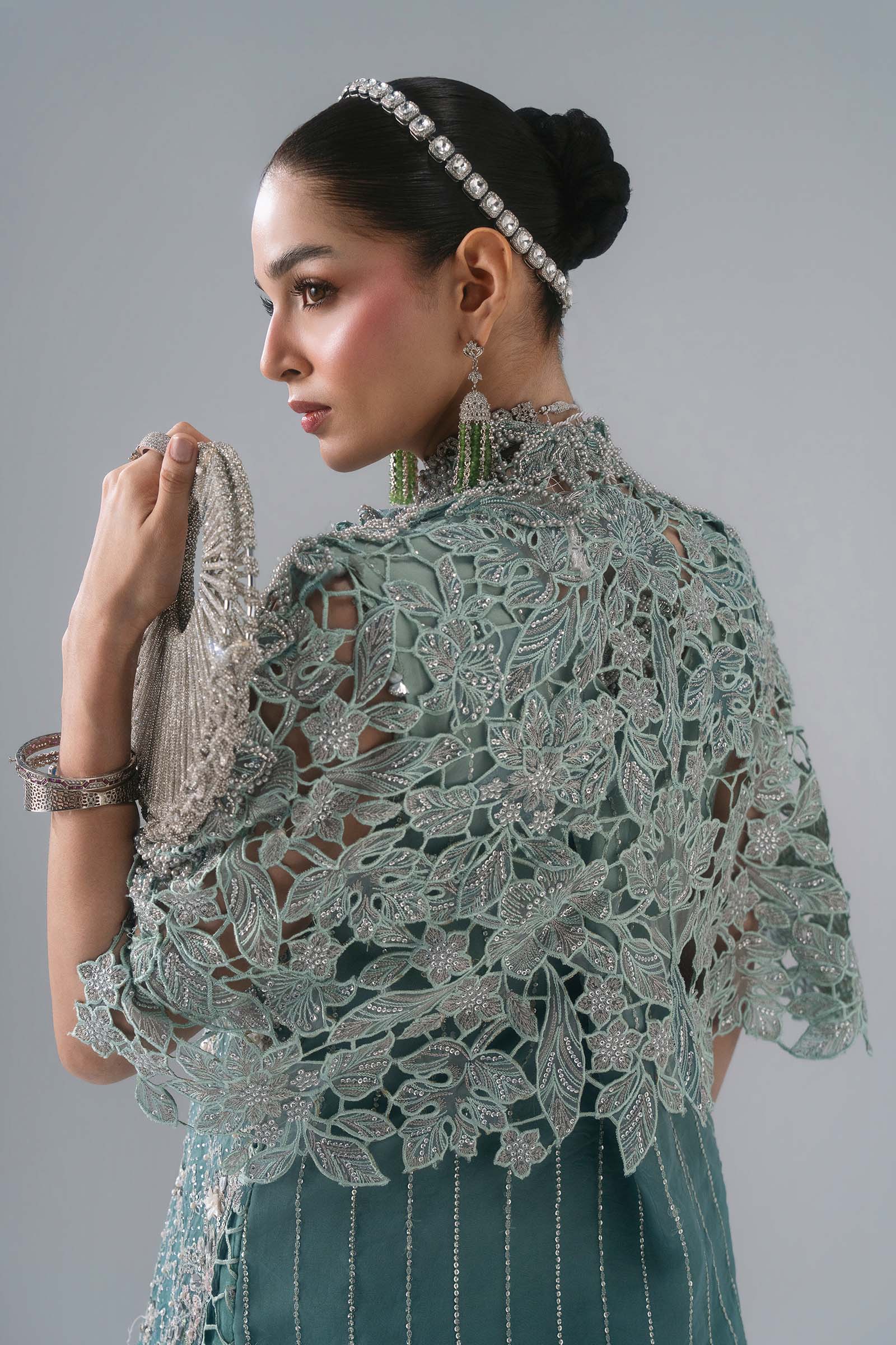 3 Piece Unstitched Embroidered Organza Suit MARIA B MBROIDERED | D-7