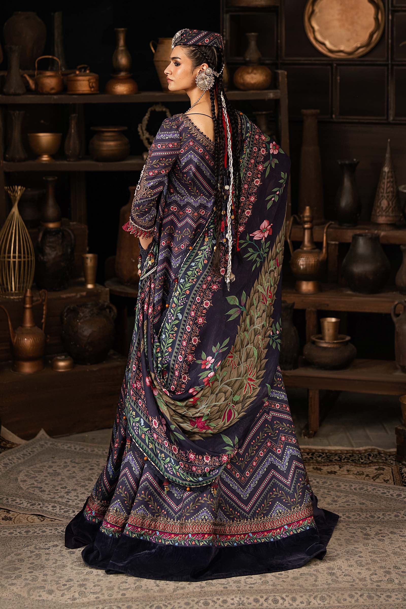 M Prints by Maria B Unstitched Embroidered Cambric Suit - MPT-3107-B