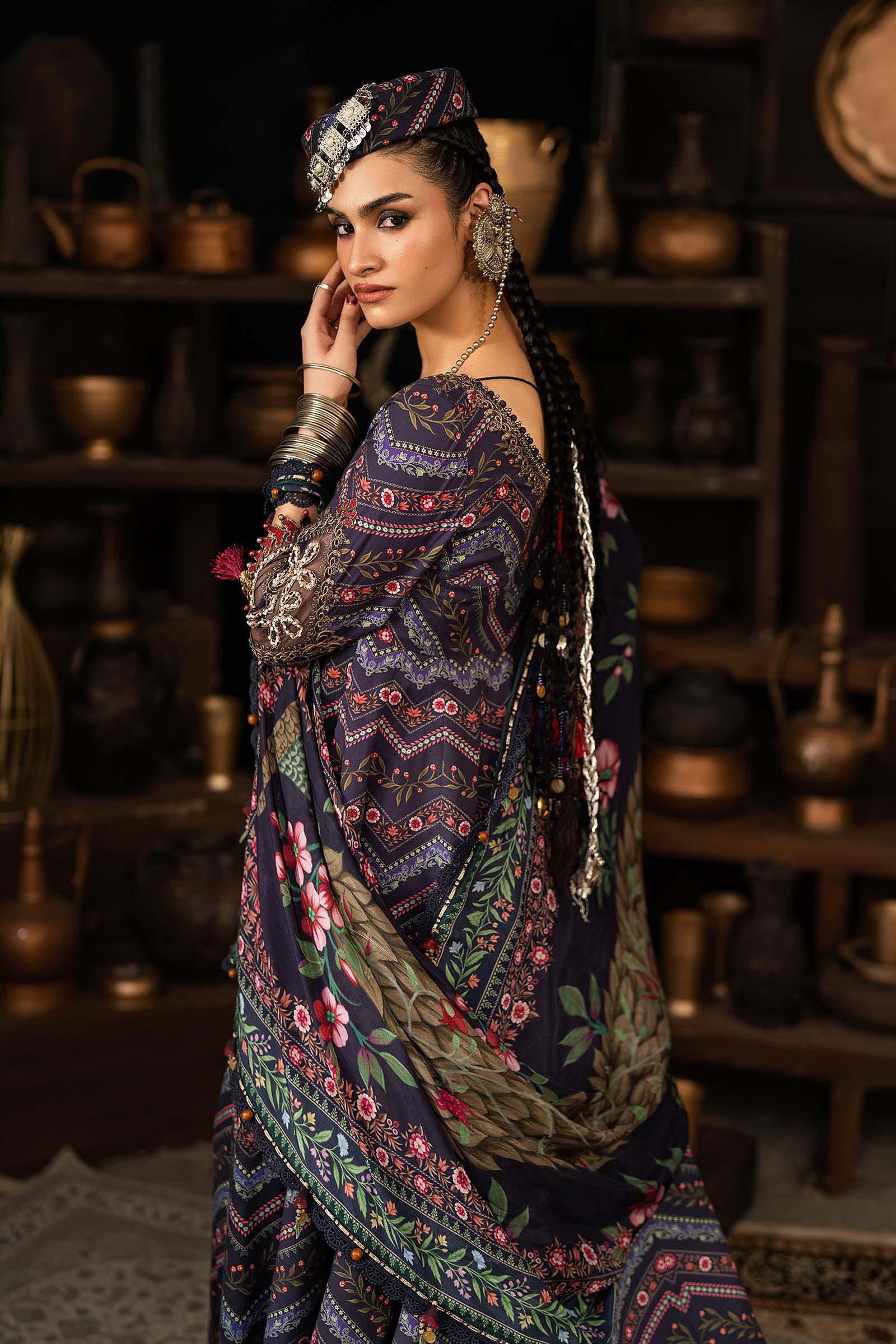 M Prints by Maria B Unstitched Embroidered Cambric Suit - MPT-3107-B