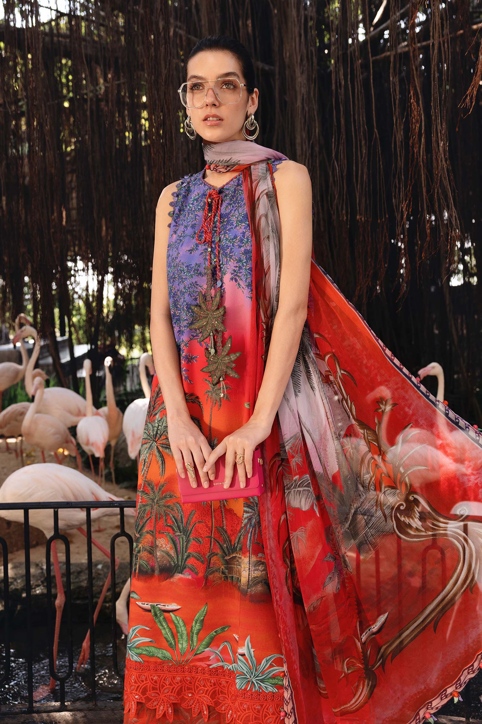 MPT-2907-B 3 Piece Unstitched Embroidered Lawn Suit - M.Prints Spring Summer 2026