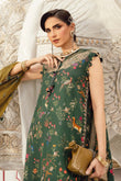 Maria.B M.Prints Unstitched Collection | MPT-2707-B Green Embroidered Linen Suit with Chiffon Dupatta