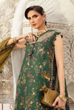 Maria.B M.Prints Unstitched Collection | MPT-2707-B Green Embroidered Linen Suit with Chiffon Dupatta
