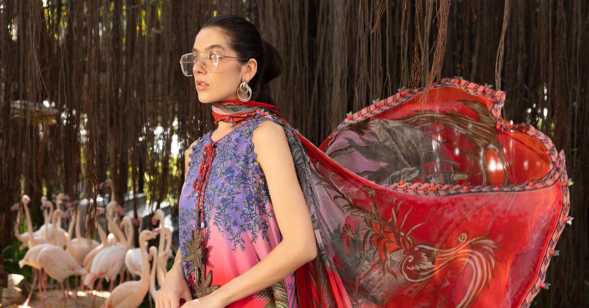 MPT-2907-B 3 Piece Unstitched Embroidered Lawn Suit - M.Prints Spring Summer 2026