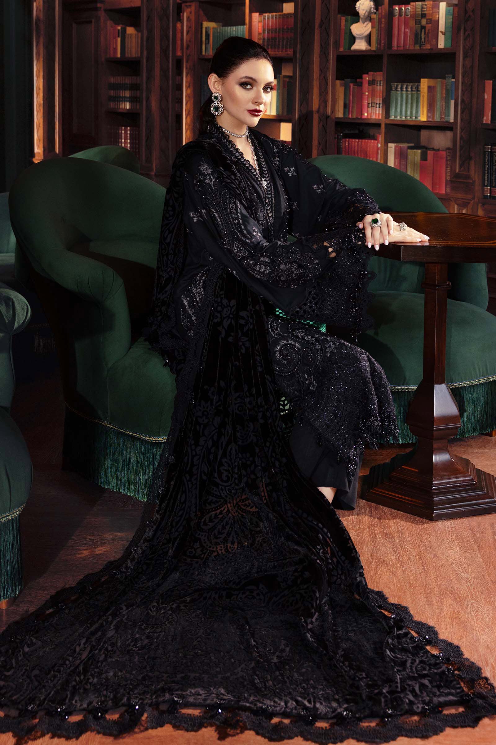 3 Piece Unstitched Embroidered Linen Suit - MARIA.B