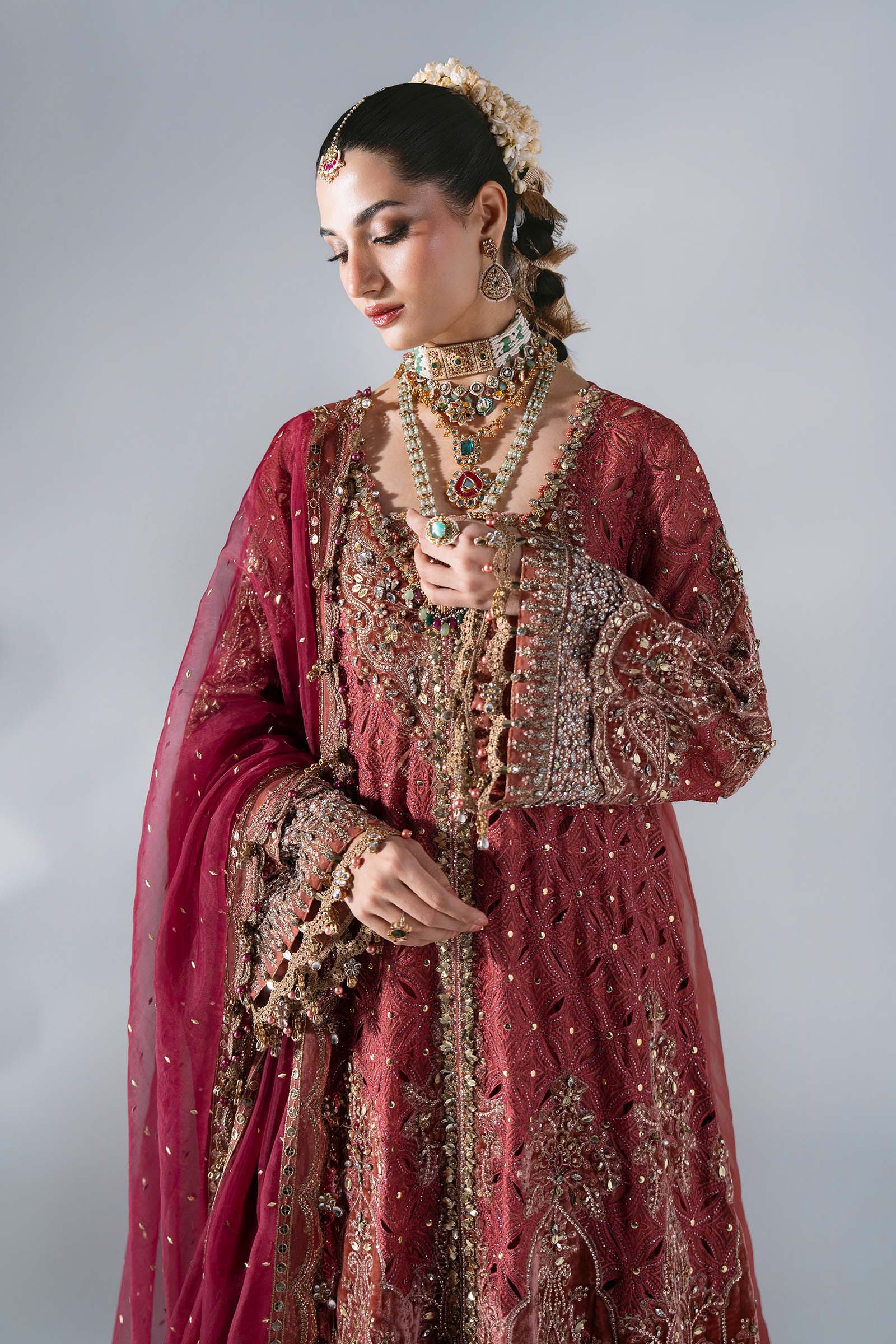 3 Piece Unstitched Embroidered Organza Suit MARIA B MBROIDERED | D-8
