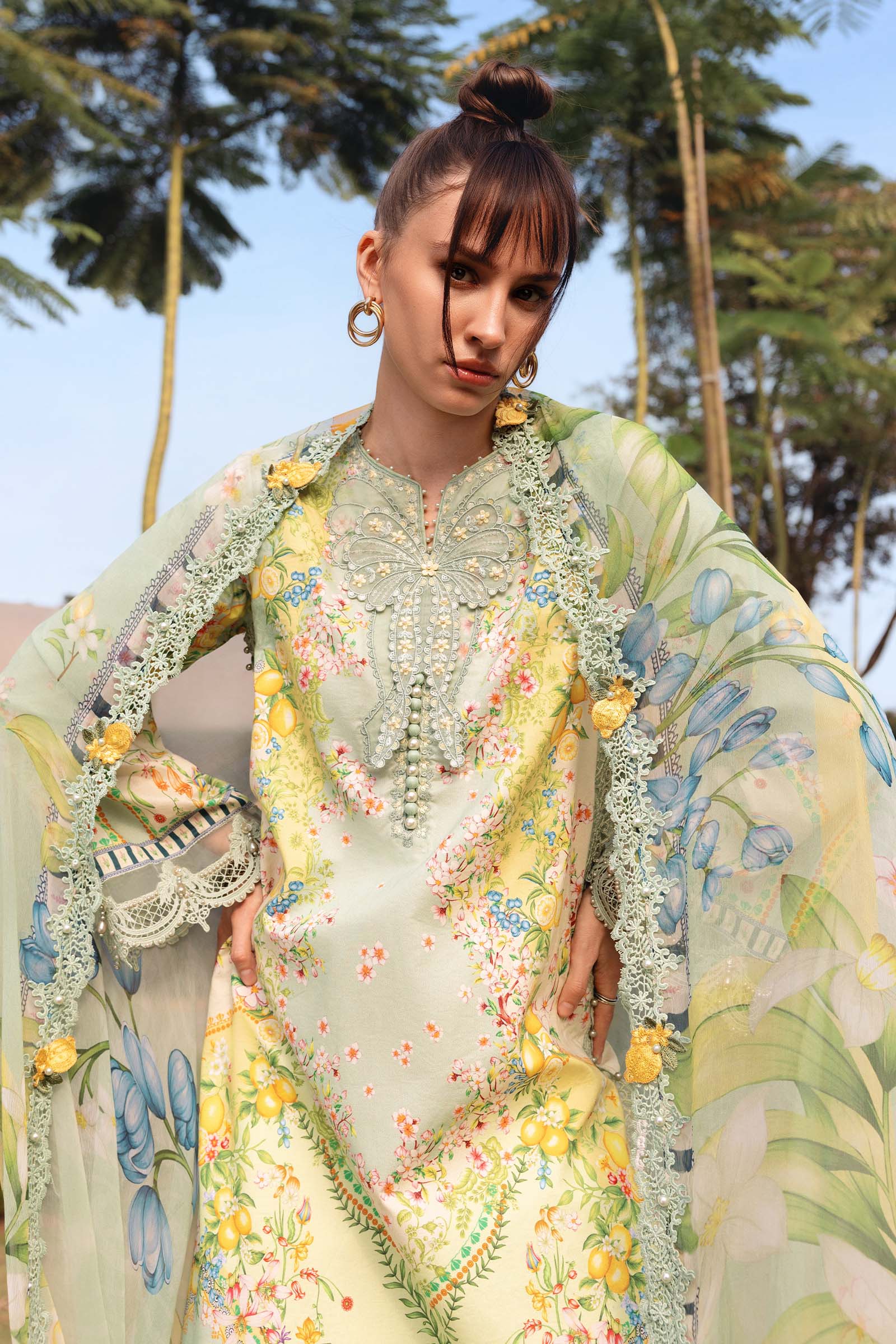 MPT-2908-B 3 Piece Unstitched Embroidered Lawn Suit - M.Prints Spring Summer 2026