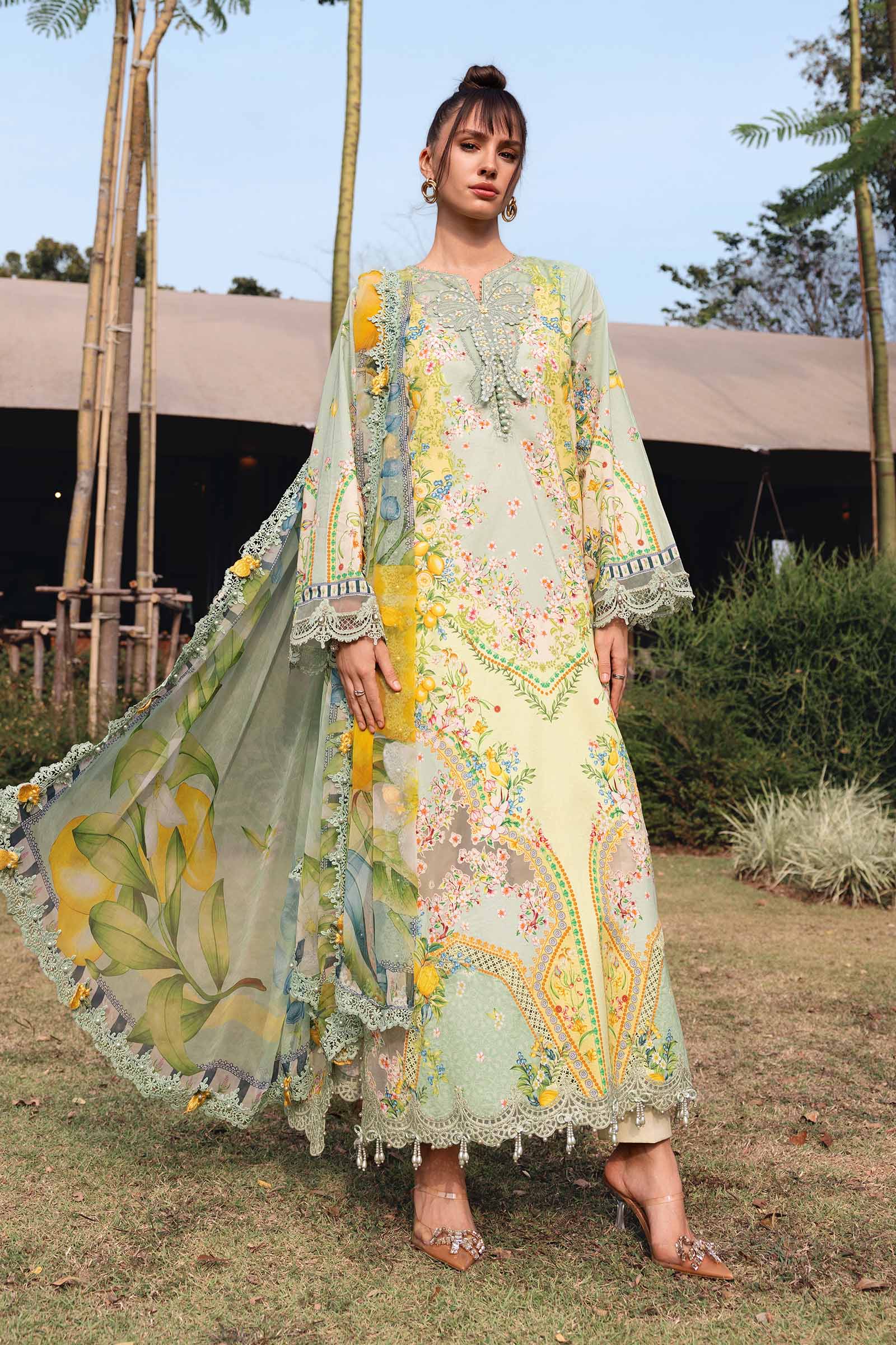MPT-2908-B 3 Piece Unstitched Embroidered Lawn Suit - M.Prints Spring Summer 2026
