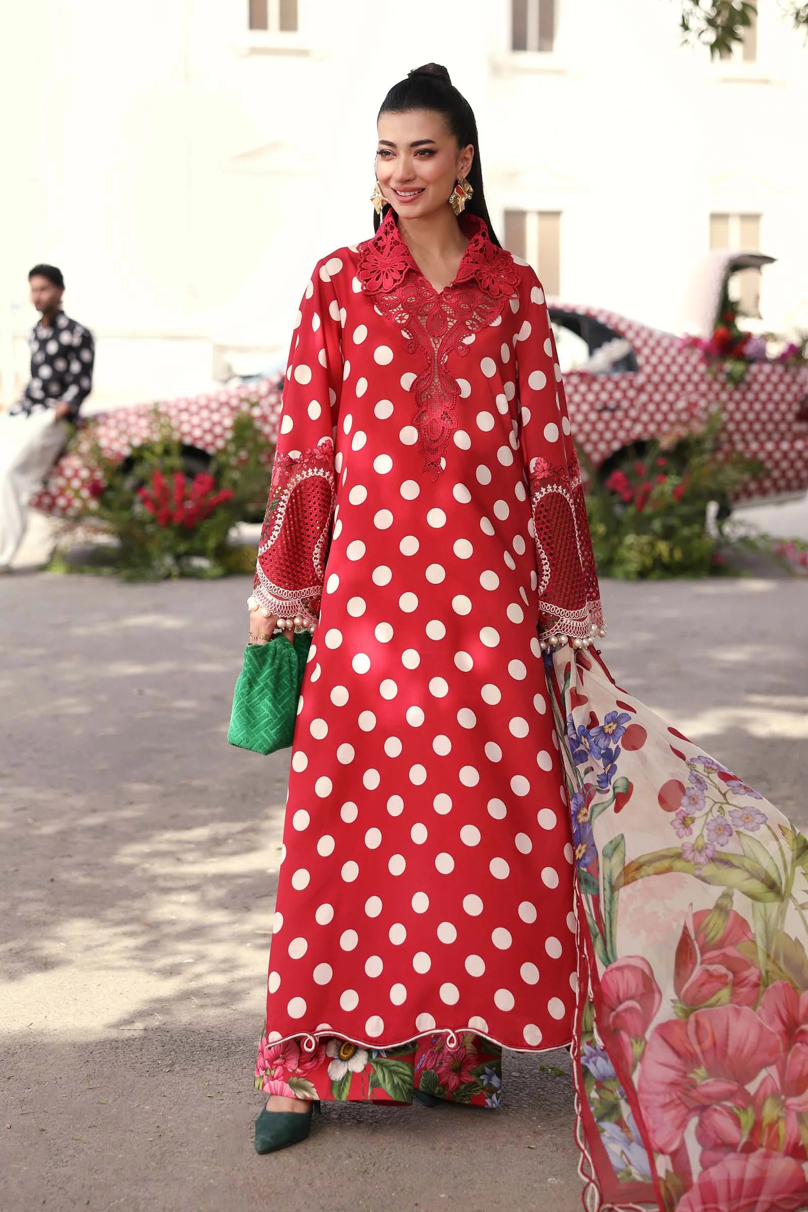 Maria.B M Prints - 3 Piece Unstitched Embroidered Lawn Suit - MPT-3008-B