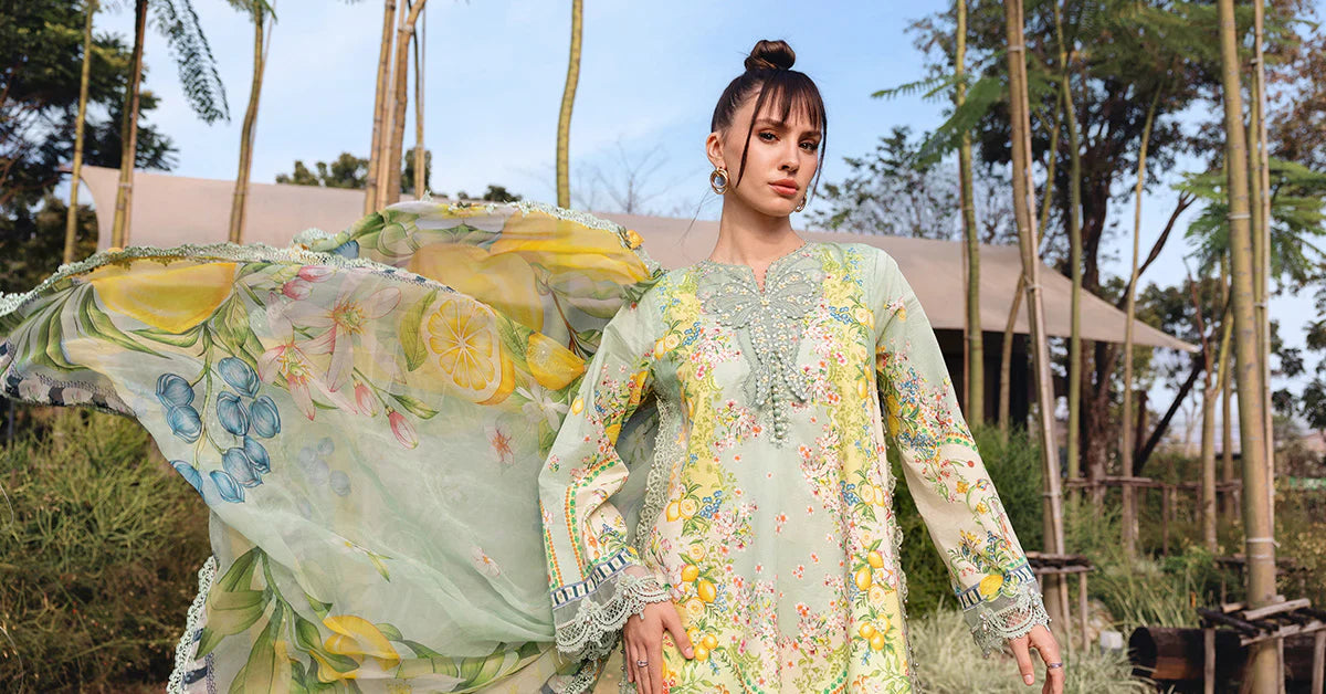 MPT-2908-B 3 Piece Unstitched Embroidered Lawn Suit - M.Prints Spring Summer 2026
