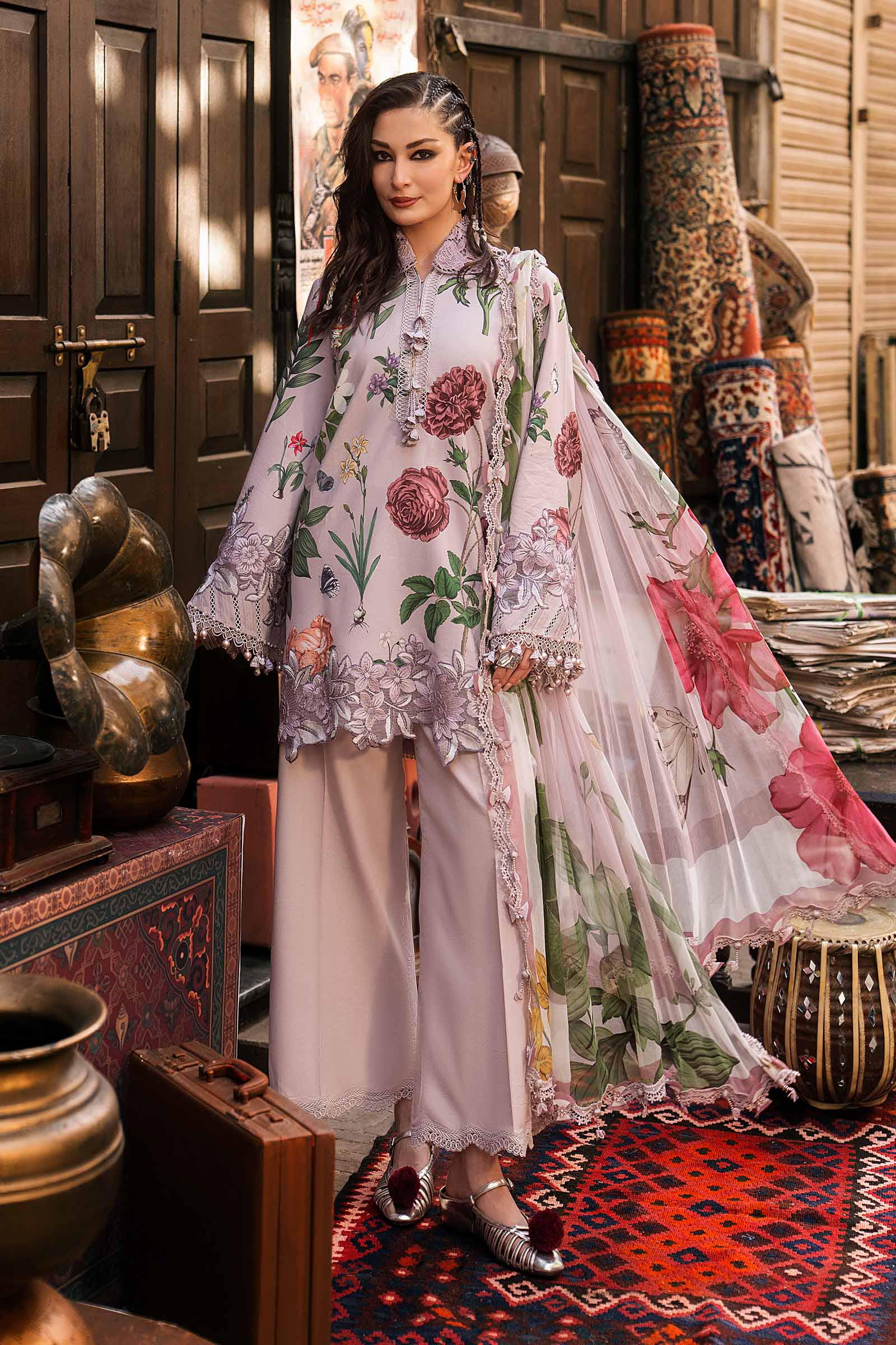 M Prints by Maria B Unstitched Embroidered Cambric Suit - MPT-3109-A