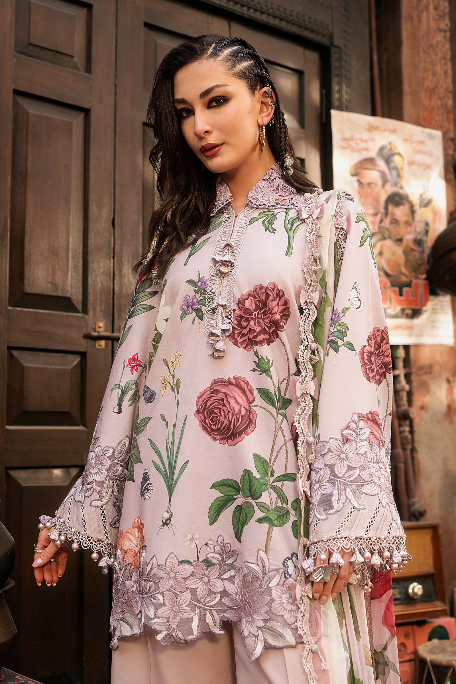 M Prints by Maria B Unstitched Embroidered Cambric Suit - MPT-3109-A