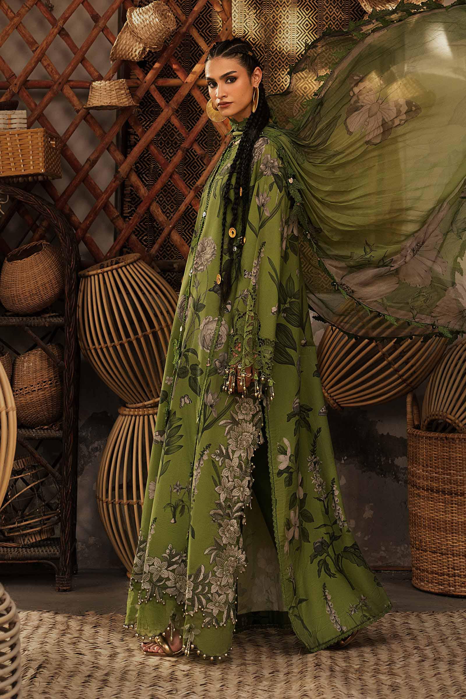 M Prints by Maria B Unstitched Embroidered Cambric 3 Piece Suit - MPT-3109-B