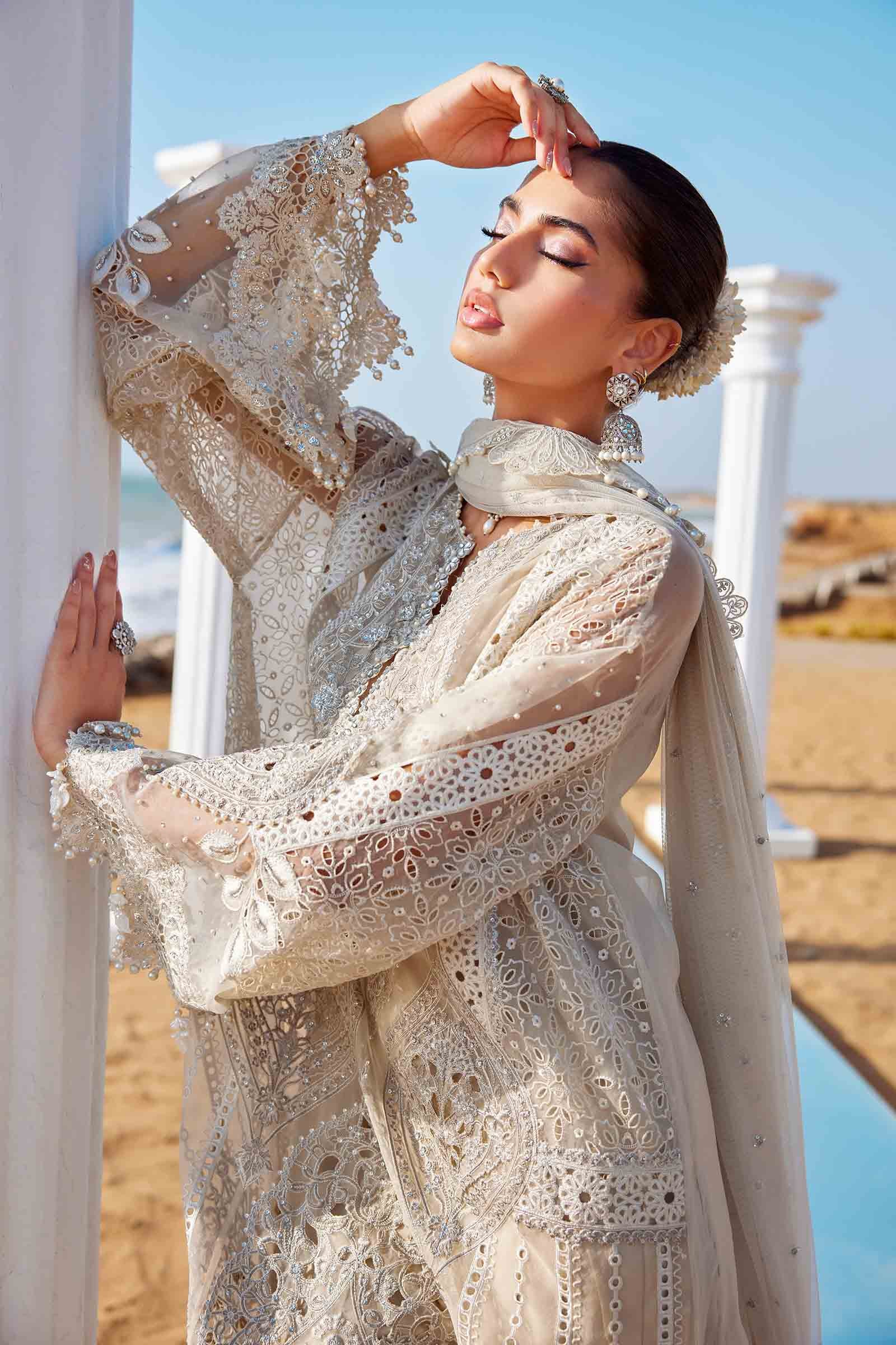 3 Piece Unstitched Embroidered Organza Suit | EID LAWN-25-09 - MARIA.B