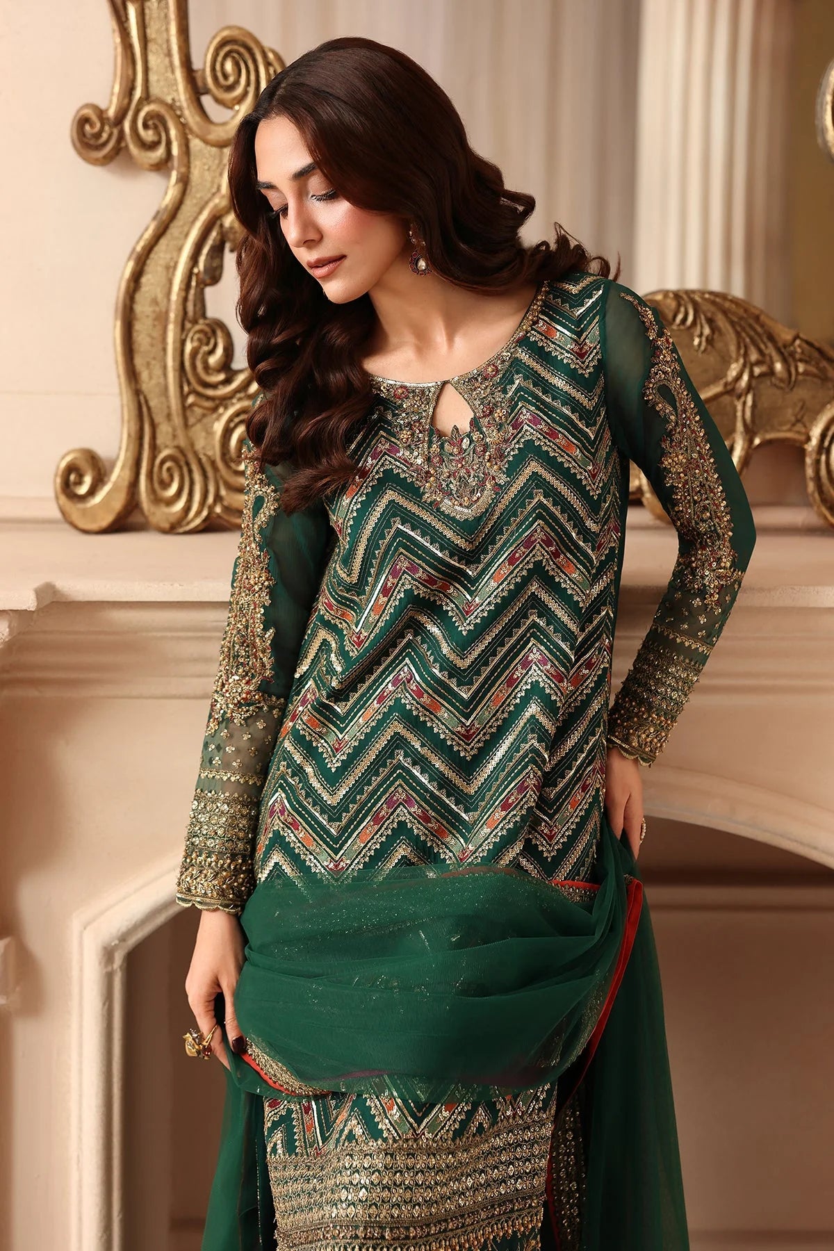 Charizma Dastan-e-Jashan Luxury Chiffon Unstitched 3Pc Suit DJW6-07