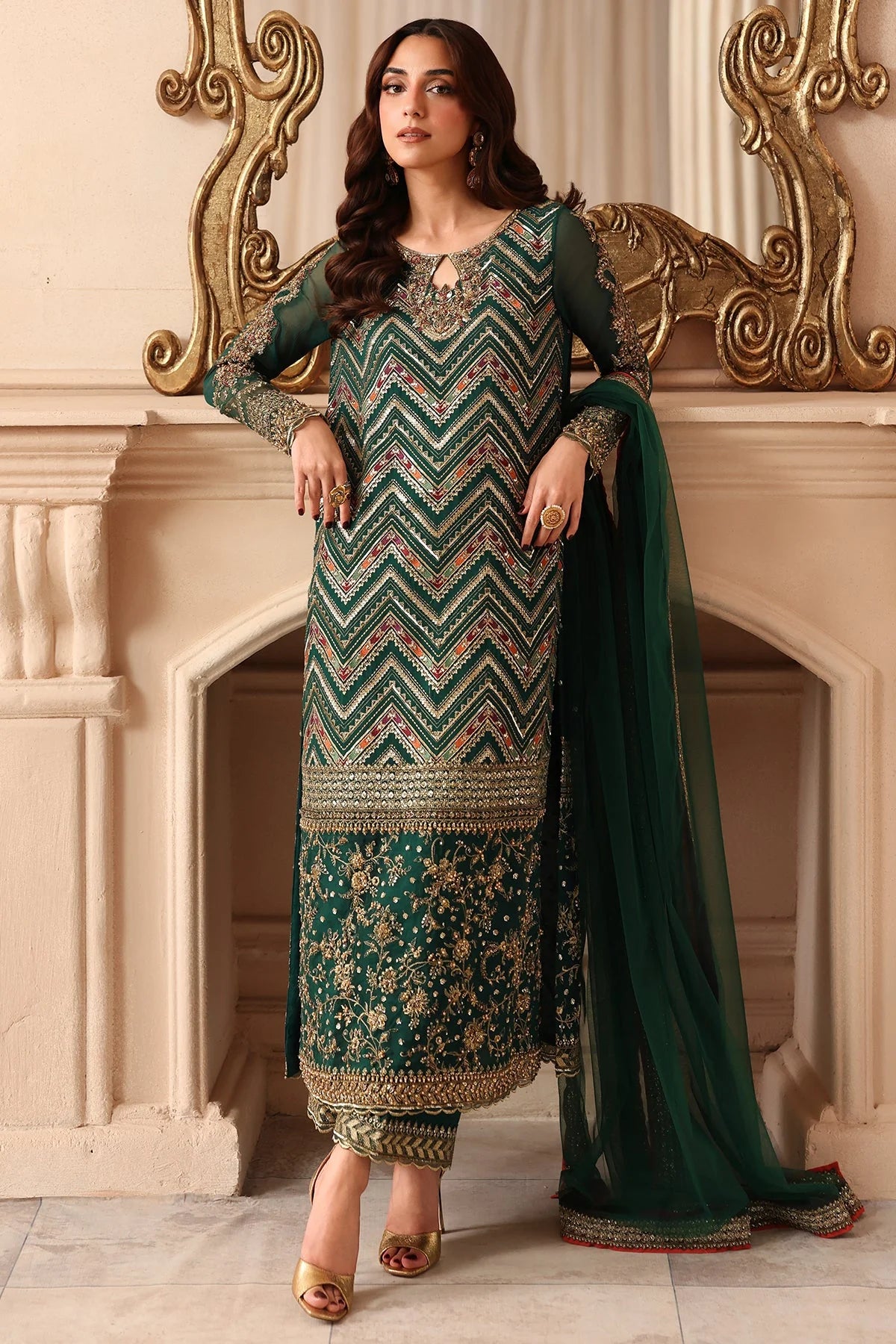 Charizma Dastan-e-Jashan Luxury Chiffon Unstitched 3Pc Suit DJW6-07