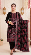 Bin Rashid Micro Velvet Heavy Embroidered 3-Piece Suit | Bristal Party Wear DN-03