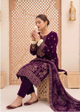 Bin Rashid Micro Velvet Heavy Embroidered 3-Piece Suit | Bristal Party Wear DN-04