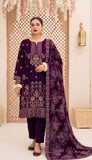 Bin Rashid Micro Velvet Heavy Embroidered 3-Piece Suit | Bristal Party Wear DN-04