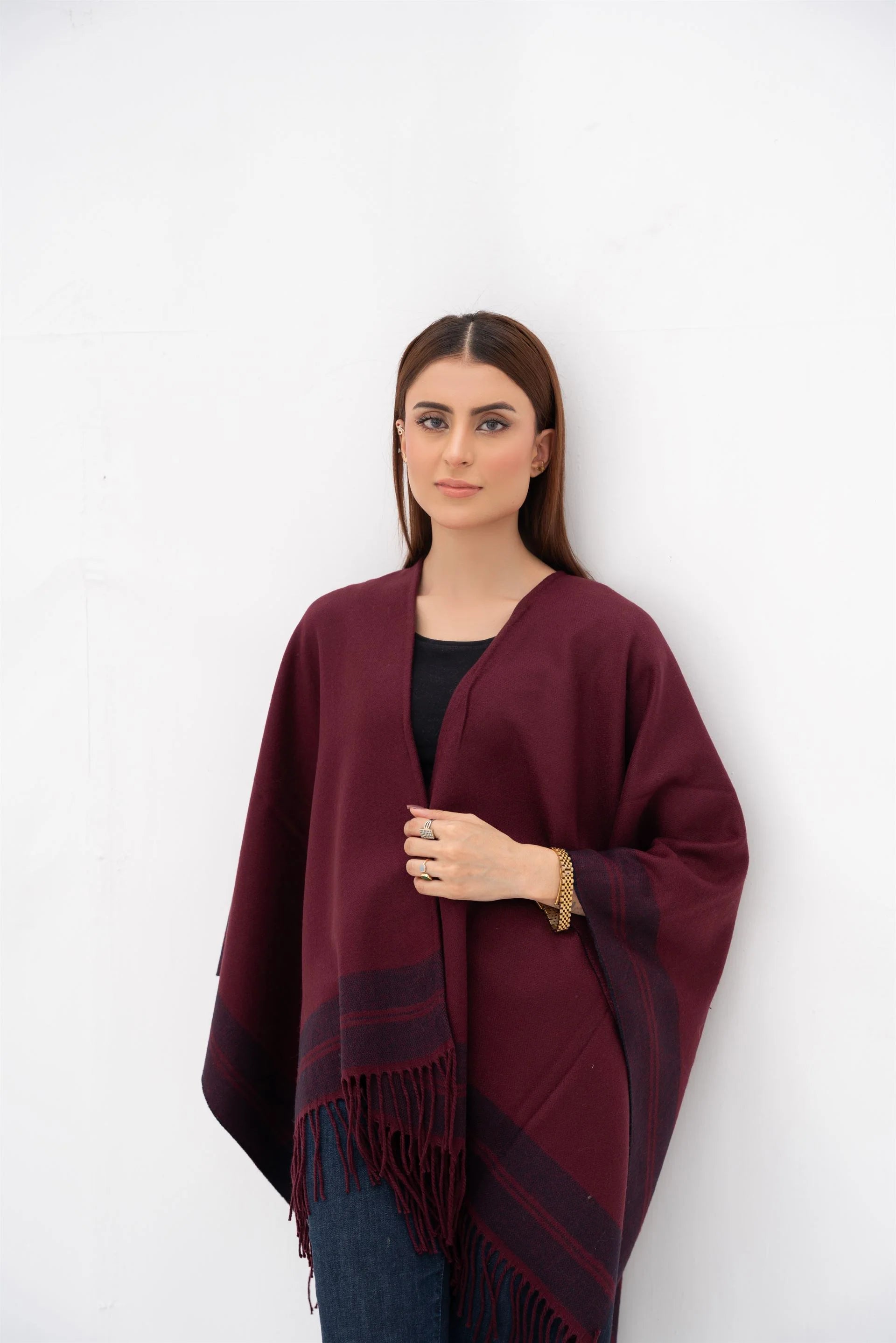 Manahils Premium Woolen Cape Shawl 21