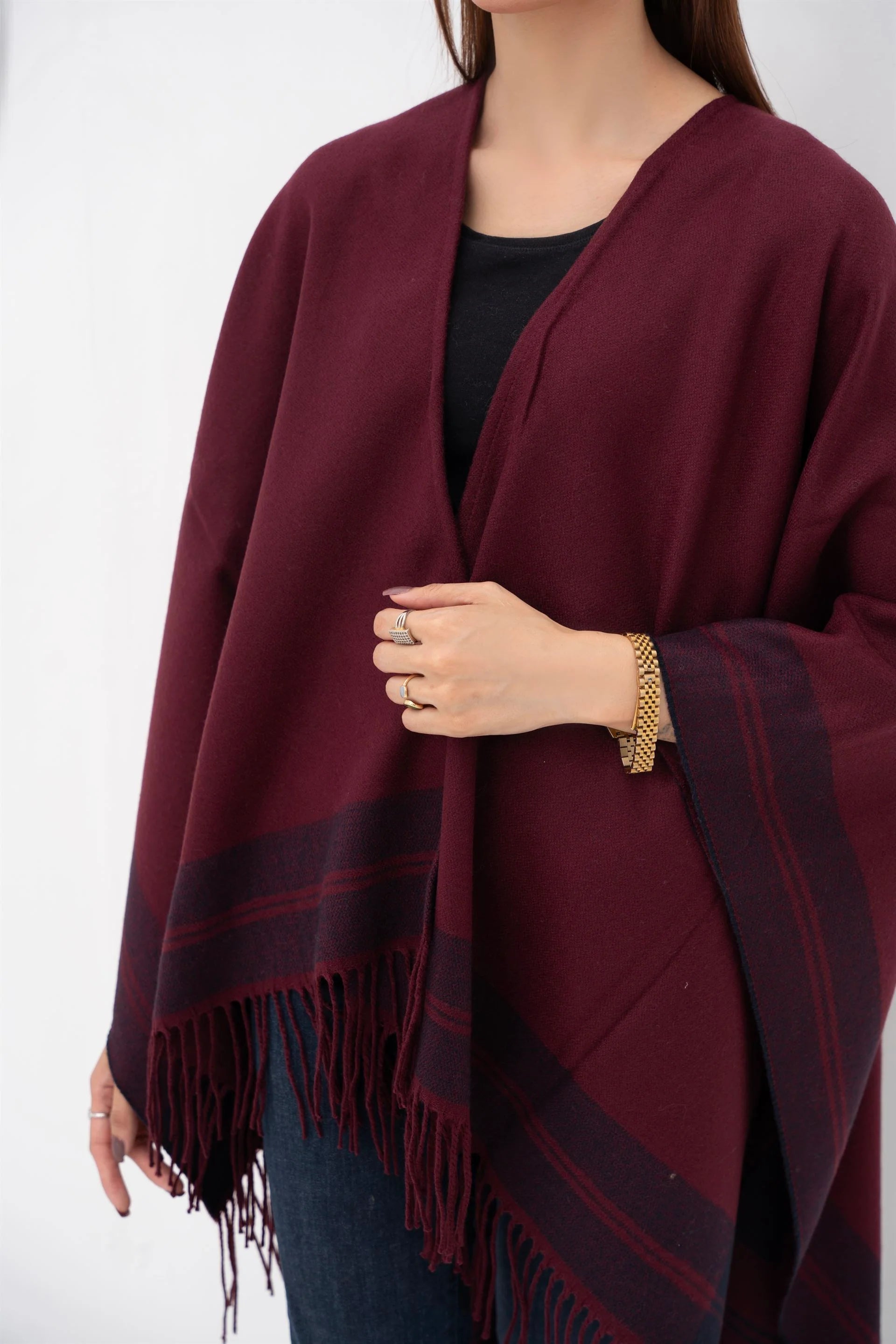 Manahils Premium Woolen Cape Shawl 21
