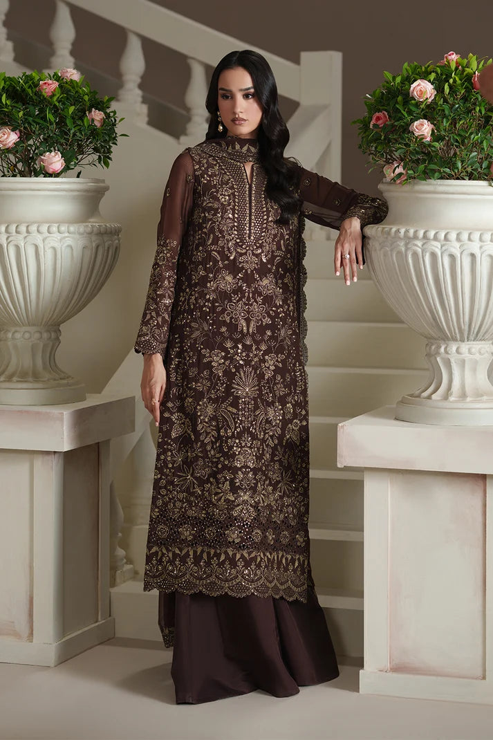 Modern Heirloom by Emaan Adeel Unstitched Embroidered Chiffon 3 Piece Suit | ADELIA