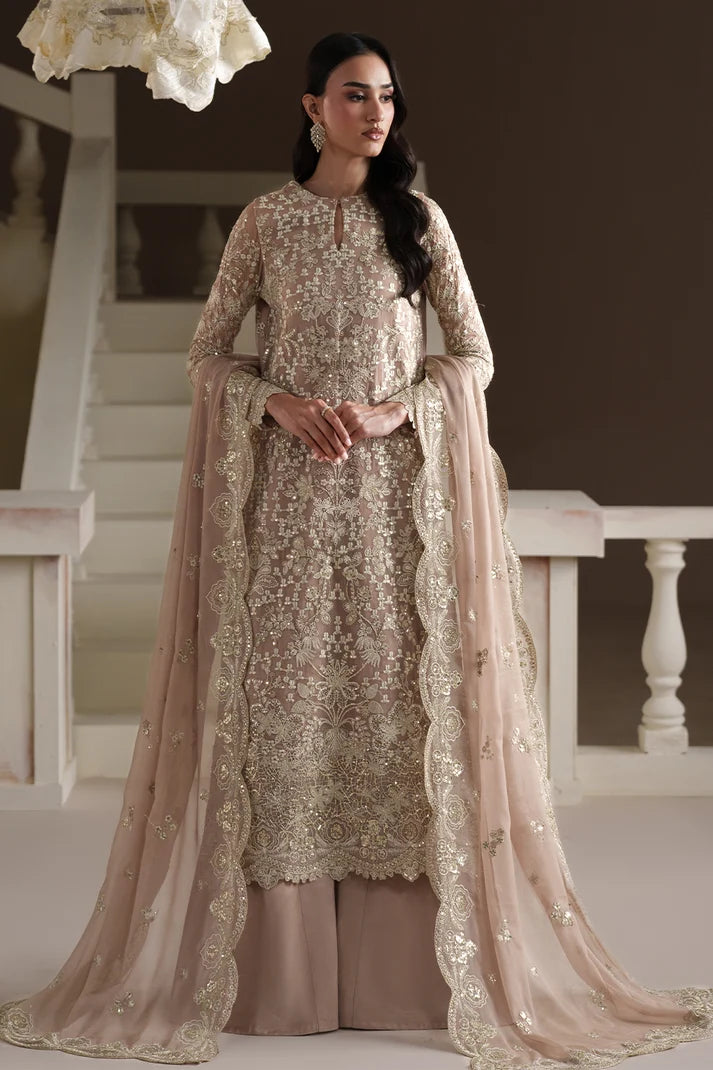 Modern Heirloom by Emaan Adeel Unstitched Embroidered Chiffon 3 Piece Suit | PEARL REVERIE