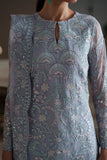 Modern Heirloom by Emaan Adeel Unstitched Embroidered Chiffon 3 Piece Suit | BLUE VERSE