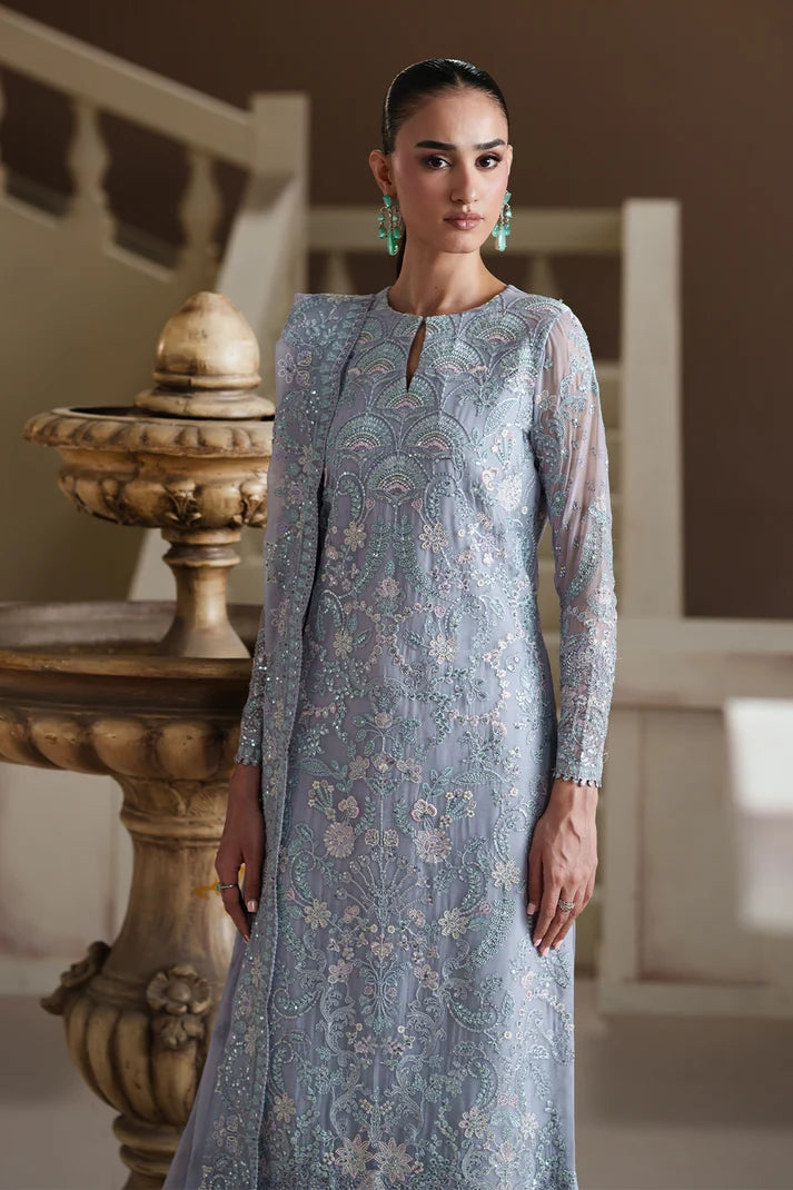 Modern Heirloom by Emaan Adeel Unstitched Embroidered Chiffon 3 Piece Suit | BLUE VERSE
