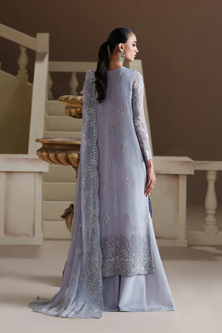 Modern Heirloom by Emaan Adeel Unstitched Embroidered Chiffon 3 Piece Suit | BLUE VERSE