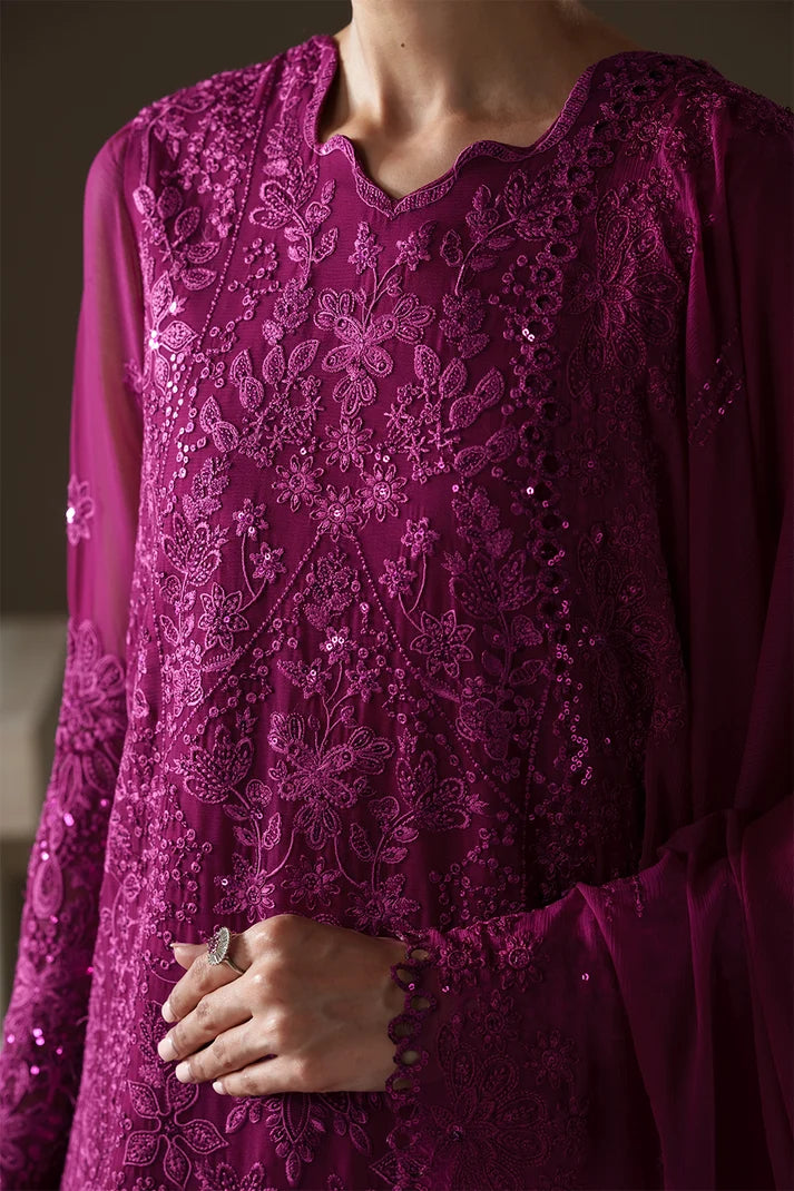 Modern Heirloom by Emaan Adeel Unstitched Embroidered Chiffon 3 Piece Suit | ROSE MEMOIR