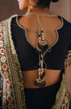 Sal Jaan – Hand-Embellished Black Organza & Tussel Silk Festive Saree
