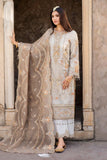 Imrozia Serene I-224 MUSHK - Sophisticated Gray Embroidered Organza Suit with Khadi Net Dupatta (Unstitched 3-Piece)