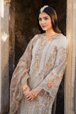 Imrozia Serene I-224 MUSHK - Sophisticated Gray Embroidered Organza Suit with Khadi Net Dupatta (Unstitched 3-Piece)