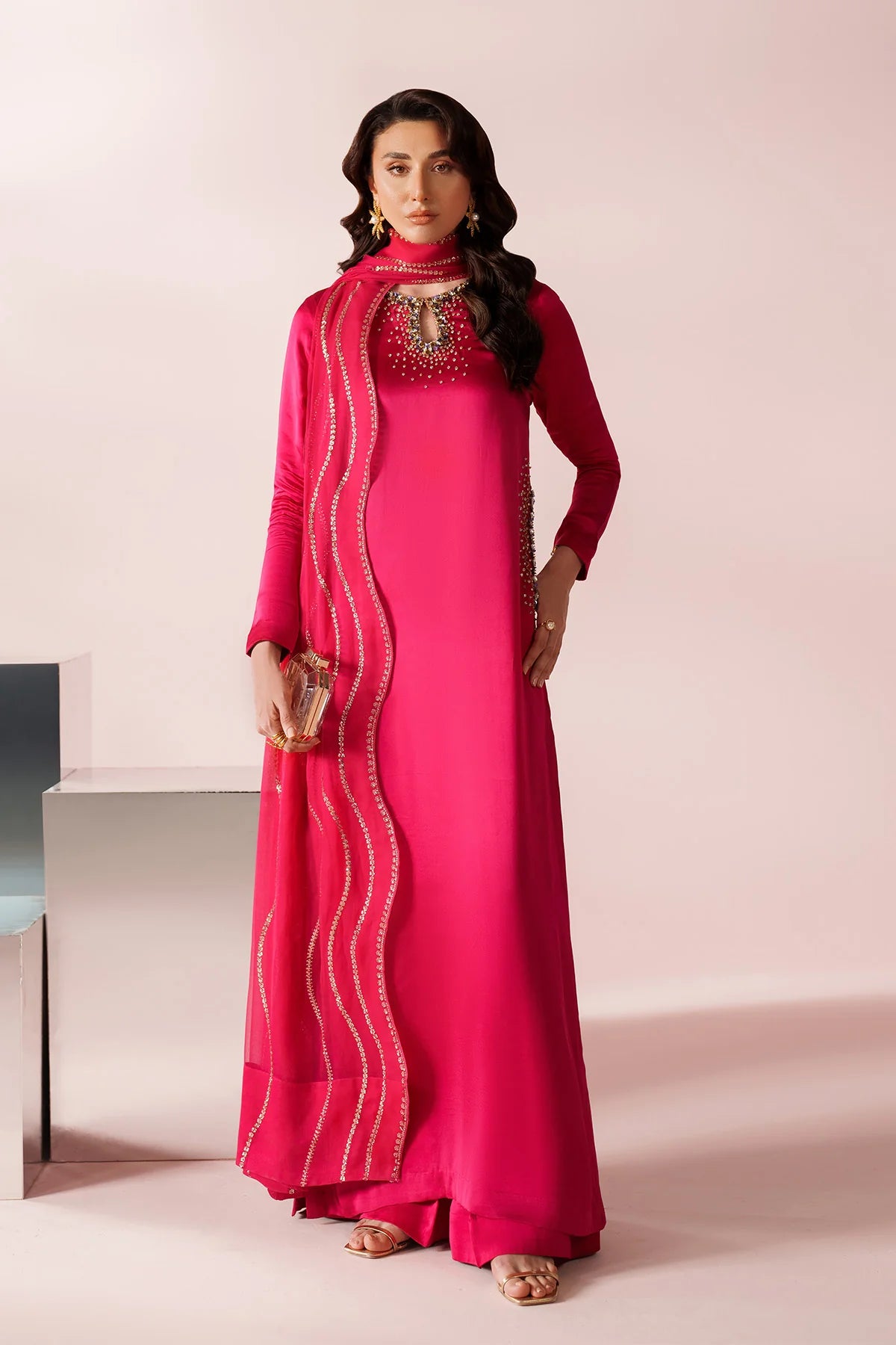 Pink Dress 3 piece - RTW1029 - Alizeh