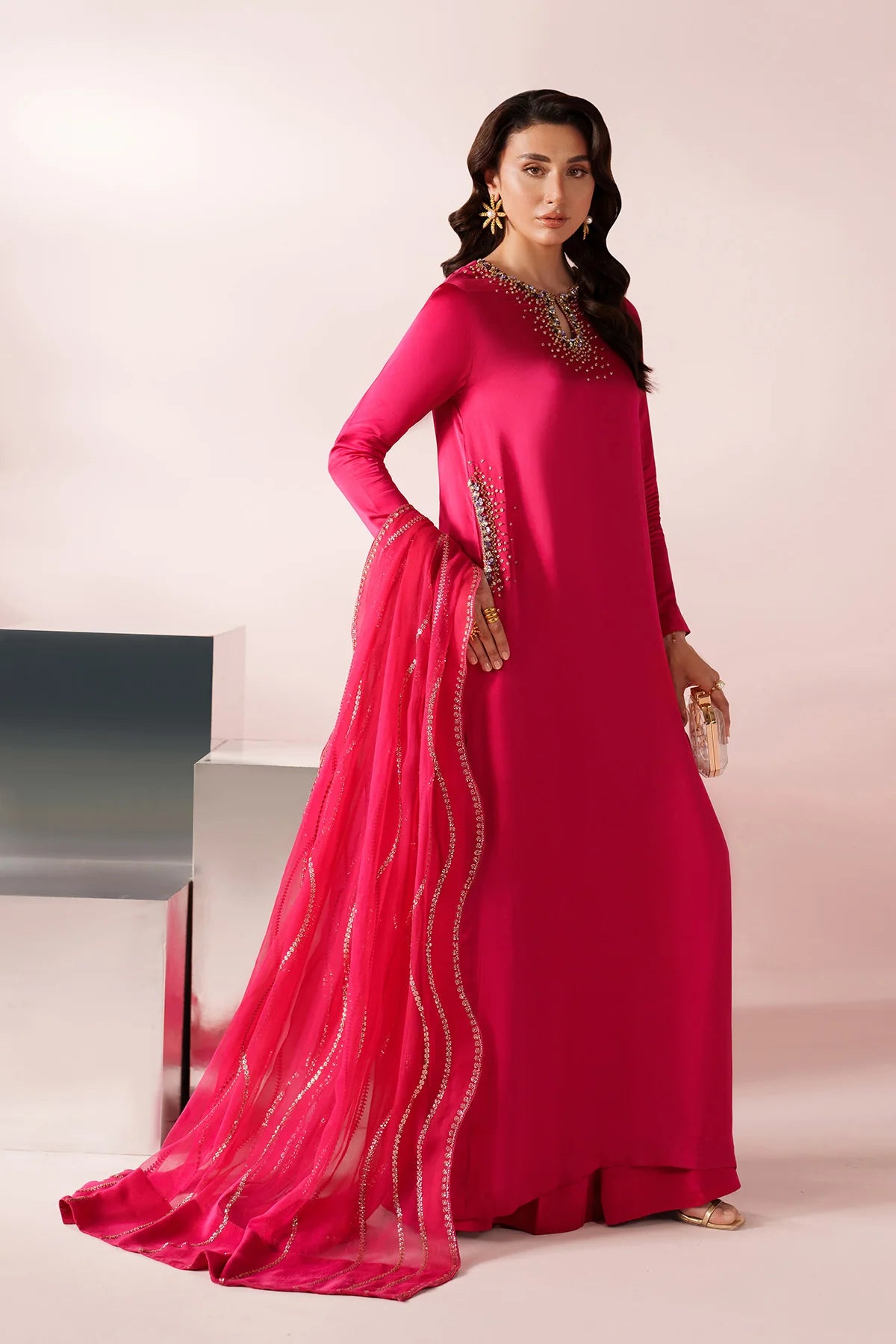 Pink Dress 3 piece - RTW1029 - Alizeh