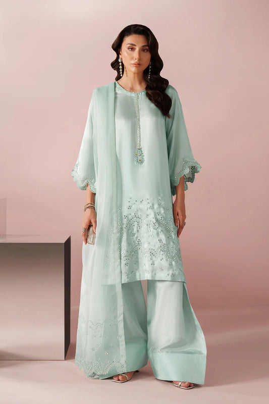 Ice Blue Dress 3 piece - RTW1030 - Alizeh