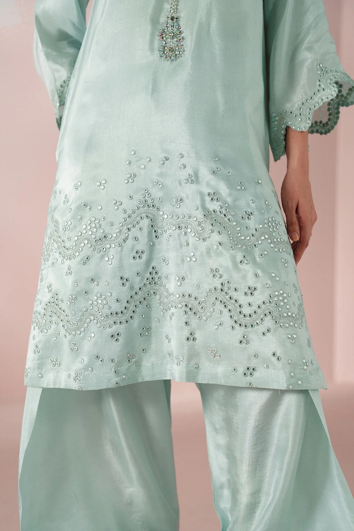 Ice Blue Dress 3 piece - RTW1030 - Alizeh