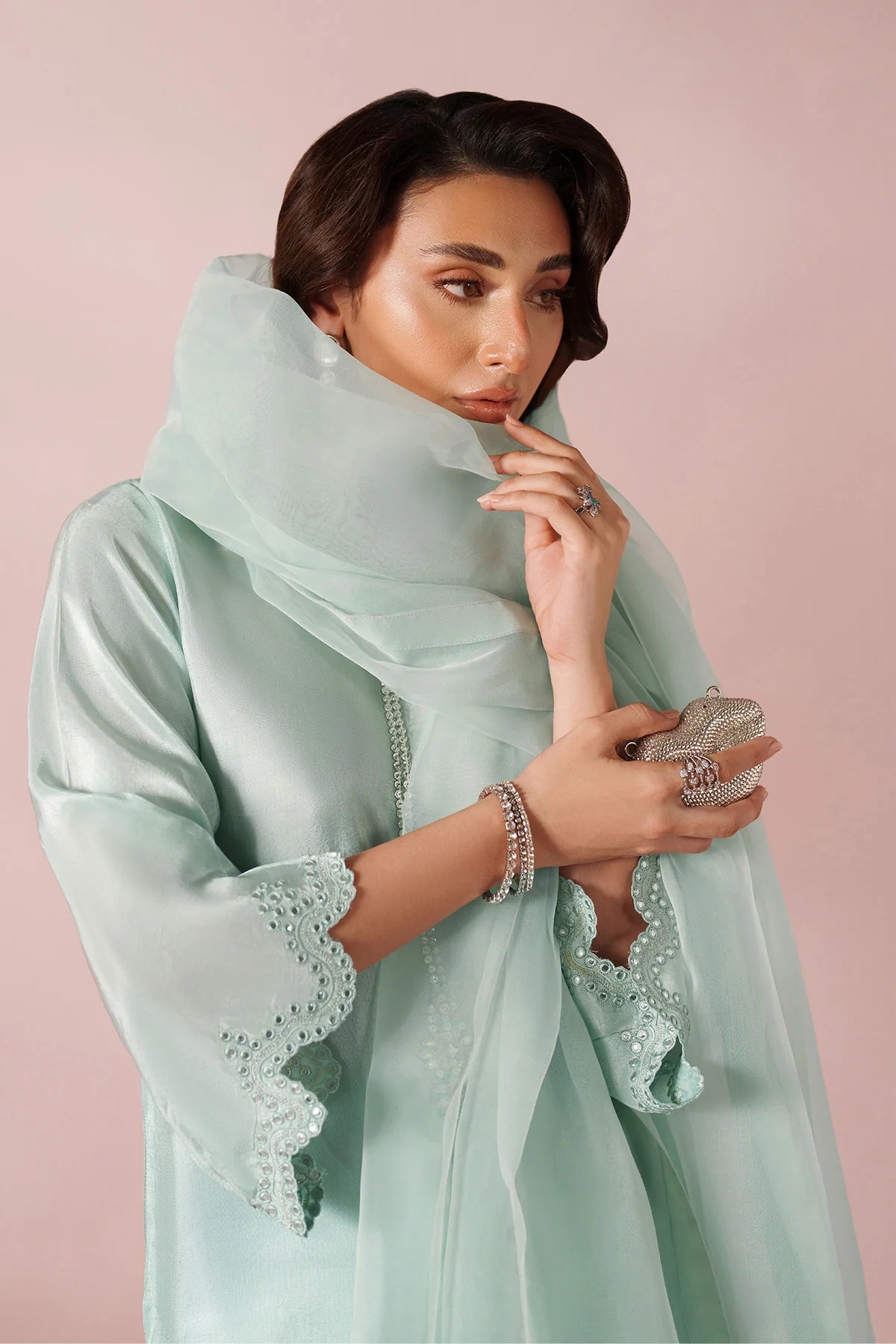 Ice Blue Dress 3 piece - RTW1030 - Alizeh