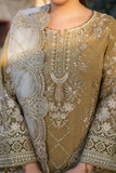 Imrozia Serene I-226 RUTAJ - Luxury Embroidered Organza Suit in Mustard (Unstitched 3-Piece)